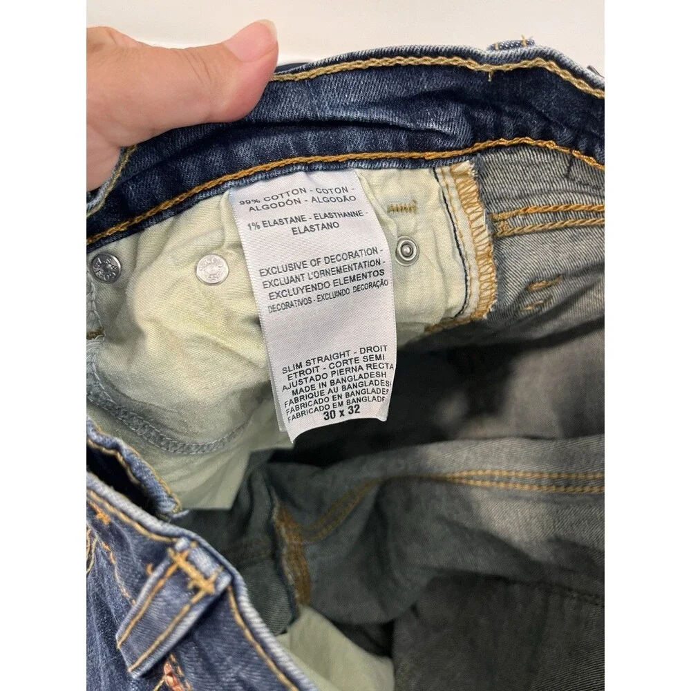 Denizen From Levi's 232 Slim Straight Jeans Mens 30x32 Blue Denim Cotton Stretch